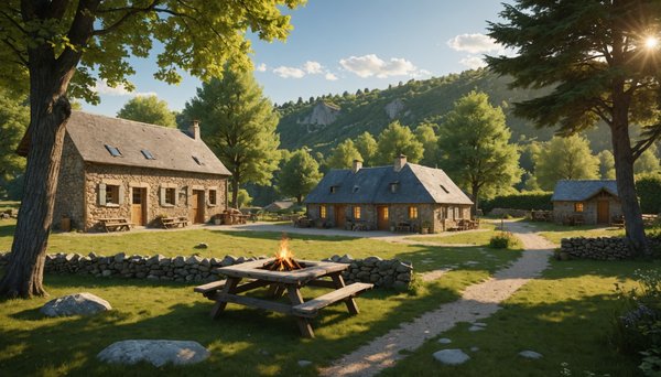 Quels sont les services et les équipements des cottages d'un camping au cœur des Cévennes ?